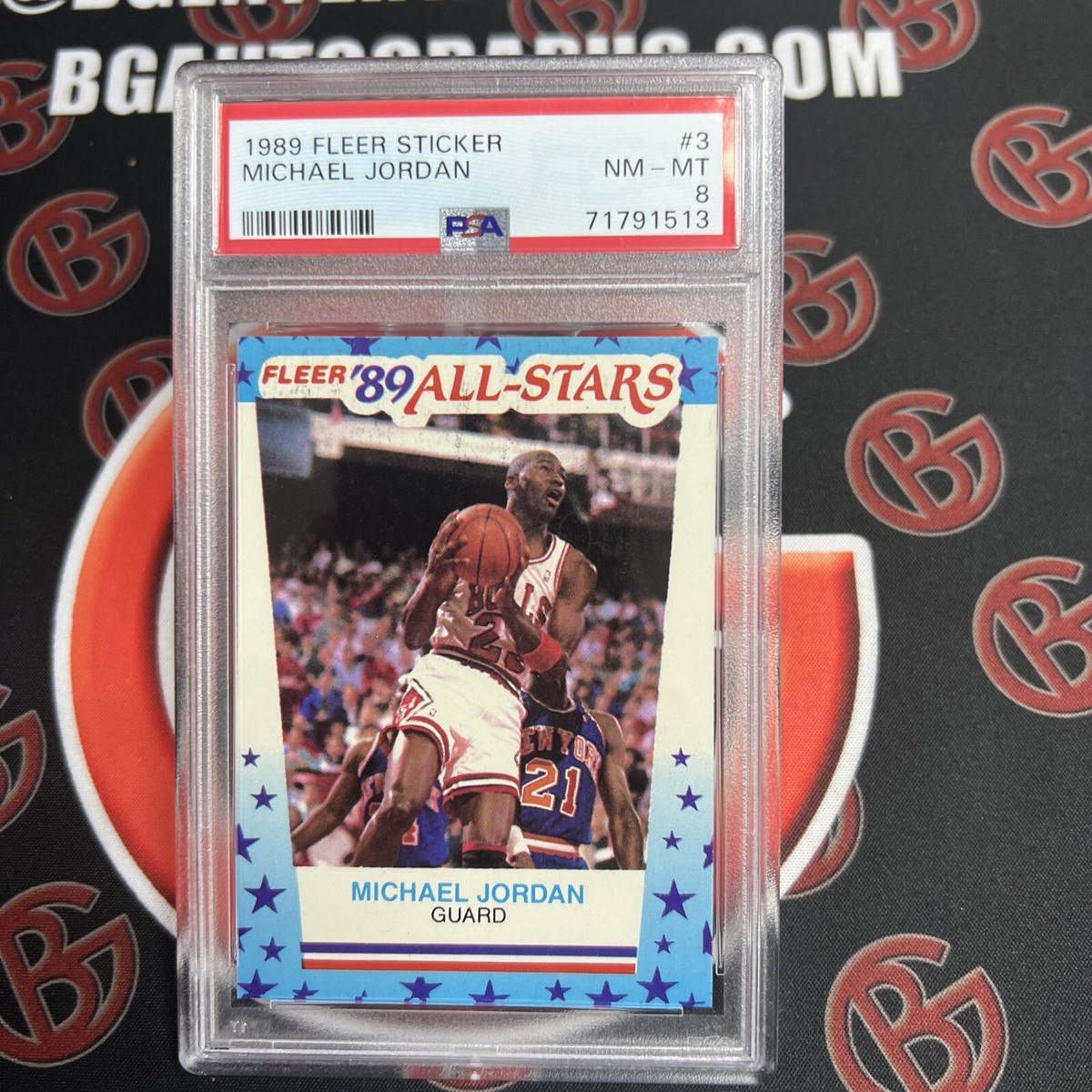 1989 Fleer Basketball Sticker #3 Michael Jordan Chicago