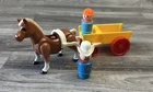 Vintage Lil Playmates Toys Farm Equipment Wagon, Horse & 2 Little People FP