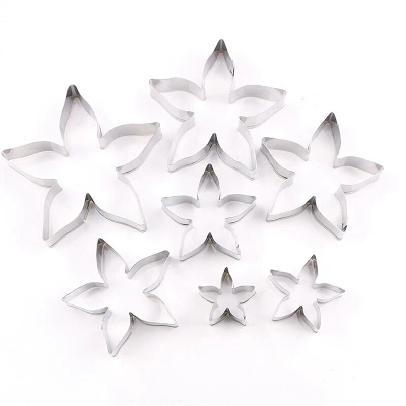Mold Calyx Cutting Cutters Pastry Baking 7Pcs Cake Cookie Rose Flower Stainless - Image 2 of 4