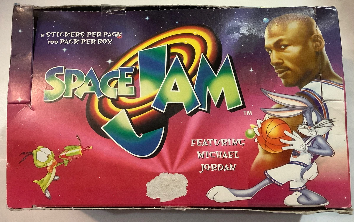 1996-97 SPACE JAM MICHAEL JORDAN STICKER FULL WAX BOX WITH 100 PACKS-UNOPENED