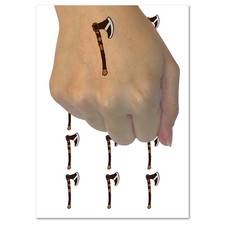 Norse Viking Battle Axe Temporary Tattoo Water Resistant Fake Body Art Set