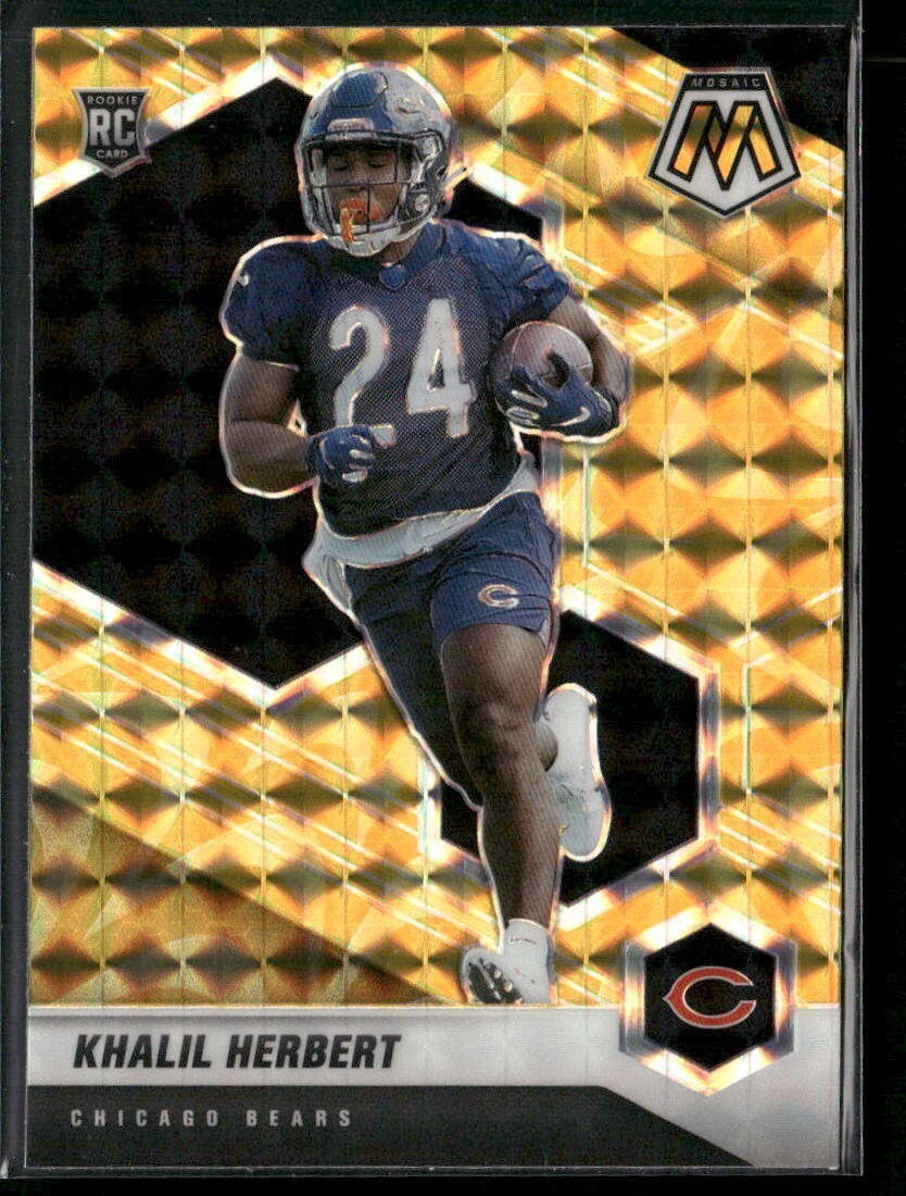 Khalil Herbert Yellow Reactive Prizm RC #380 Chicago Bears Rookie 2021 Mosaic