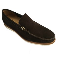 LOTUS OF ENGLAND men's mod OLIVER moccasin in brown suede 100 leather