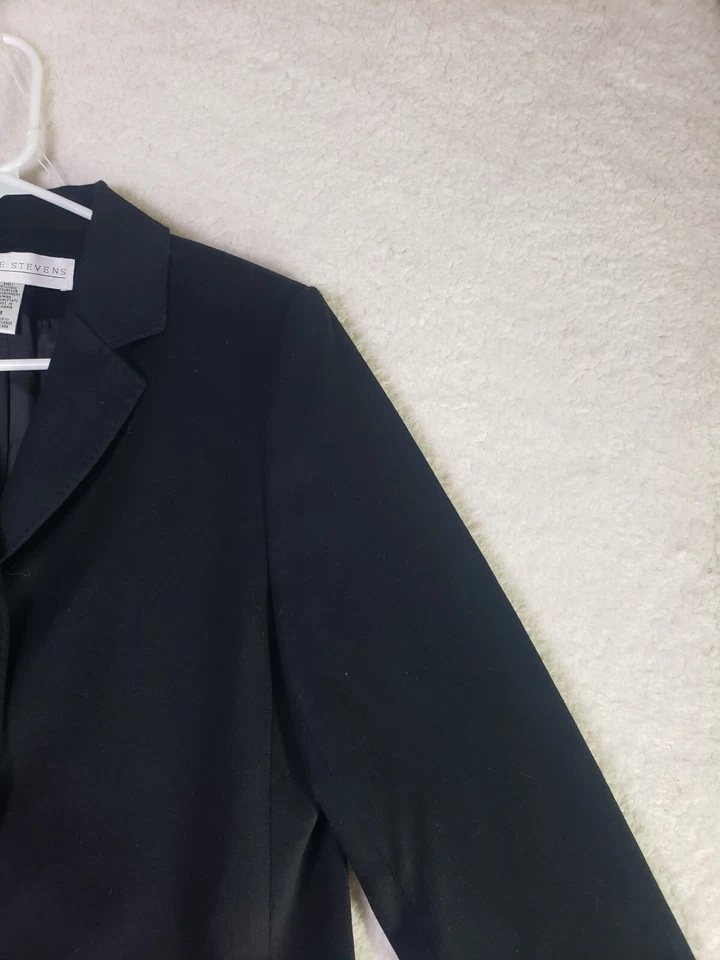 Blazer Valerie Stevens Mujer 8 Negro Mezcla Lana Manga Larga Sencillo Forrado Foto 3 de 4