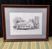 "Whistler" Street Car Framed & Matted Print Under Glass 15x19 by D. Waters 1982