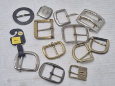 Lot of Vintage Belt Buckles Metal Assorted Shapes Silver Tone/Gold Tone/Crafters