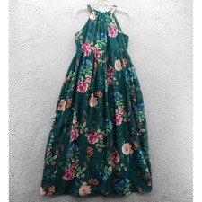 Eliza J Floral Halter Maxi Dress Size 6 Green Womens Elegant Party Wedding Guest