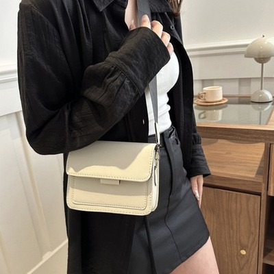 Elegant Korean Style Mini Square Bag Functional Wide Strap for Everyday Use