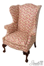 70082: SOUTHWOOD Ball & Claw Wing Back Upholstered Chair