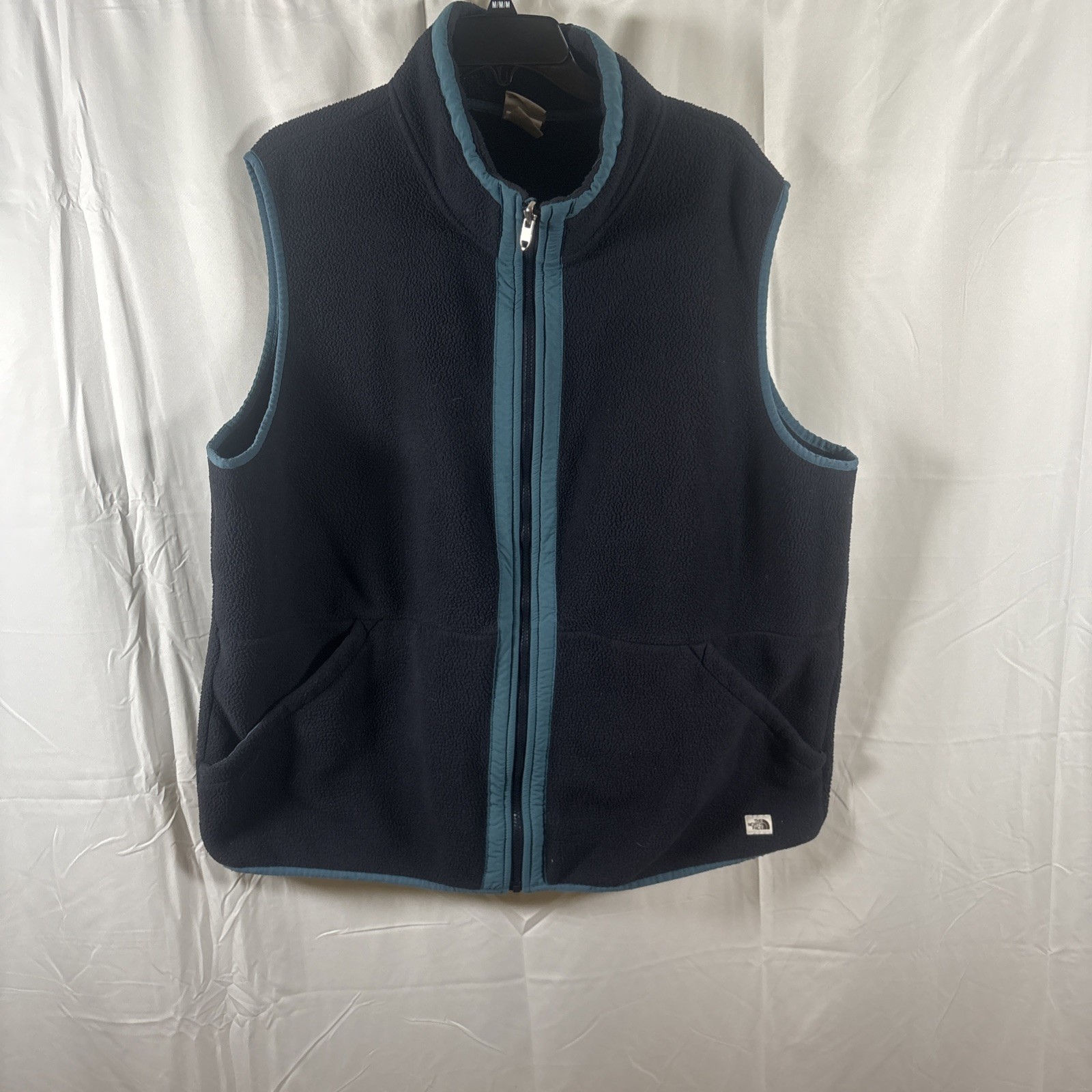 North Face Men's Blue Carbondale Fleece Vest 2XL Full Zip Workwear