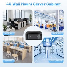 Modern 4U Wall Mount Network Server Cabinet Enclosure Rack Black With Lock Door
