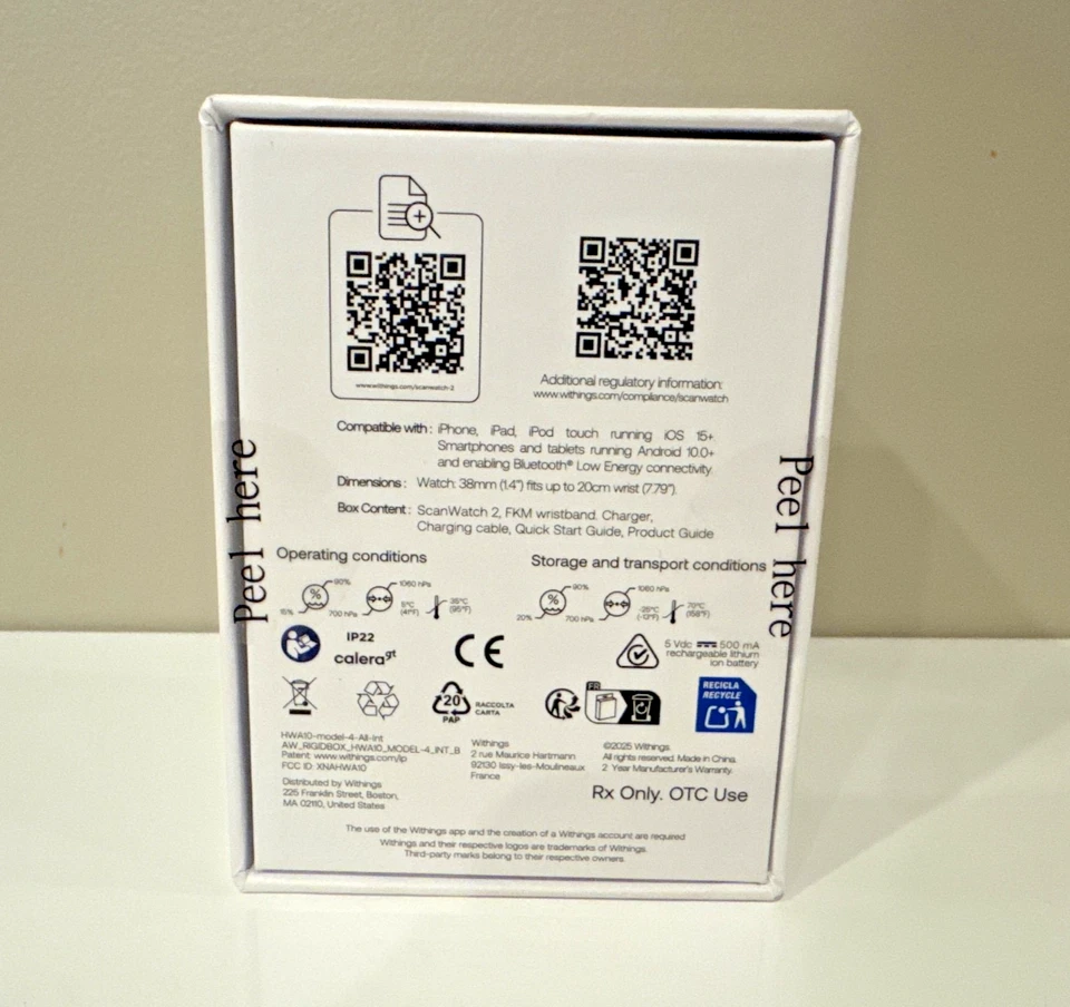 Withings Scanwatch 2 42MM Caja Acero Inoxidable Banda Negra HWA10-Modelo4 Excelente Foto 3 de 4