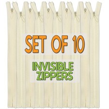 SETof 10 Invisible Zip STRONGER Fastener Close End #5 Coil Concealed Bridal dres