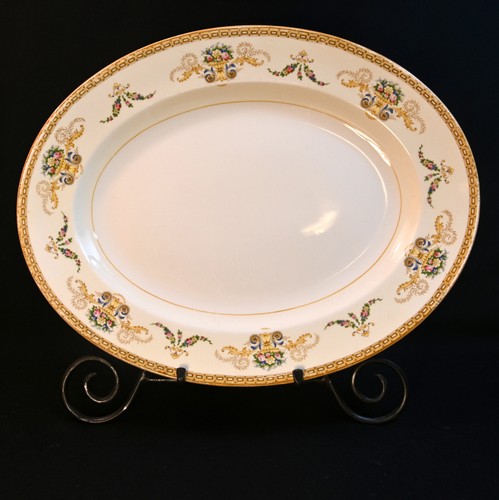 Alfred Meakin Oval Serving Platter 14.5" X 11.25" X 1.5" Festive Floral 1930-37