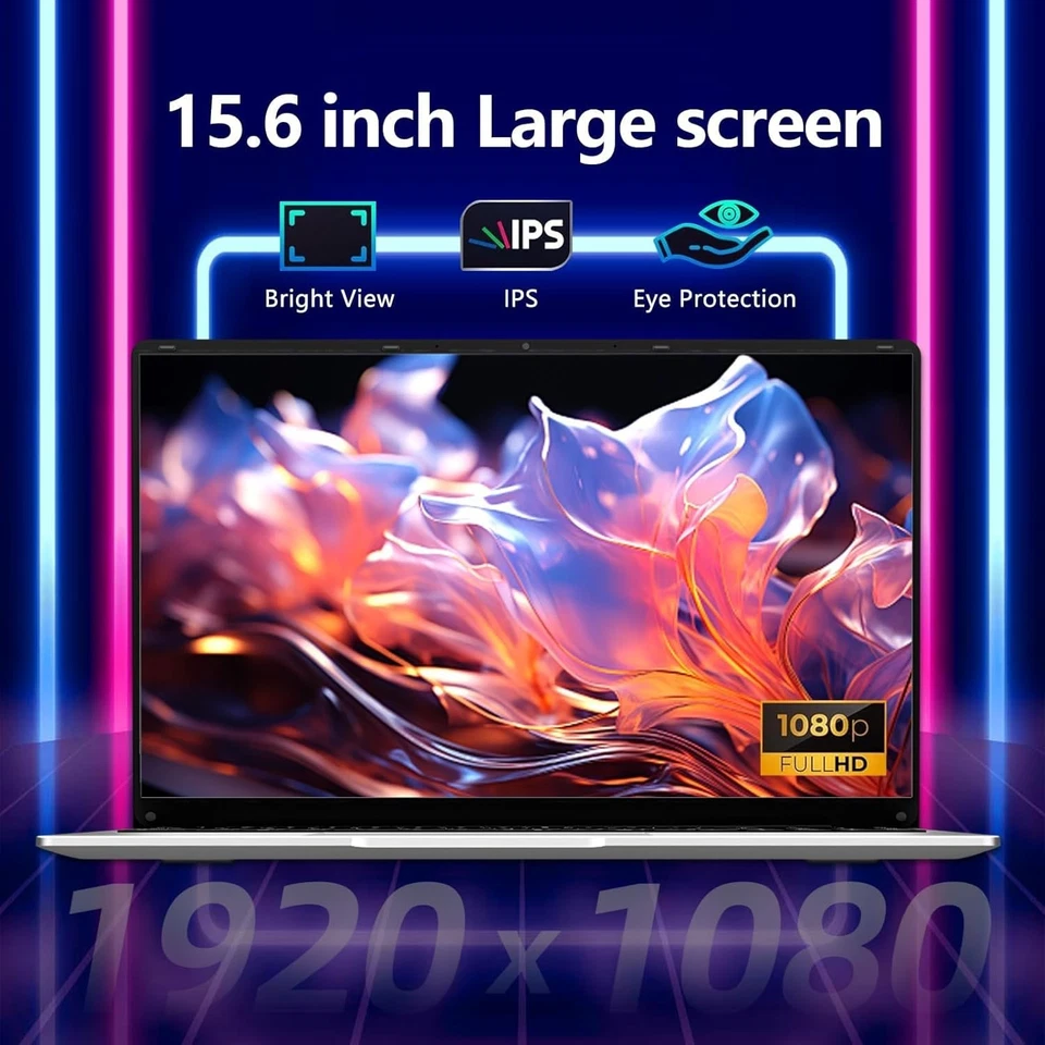 PC Portatile Da 15,6 Pollici, Computer Portatile Celeron N4000, Laptop 12GB RAM - Immagine 4 di 4