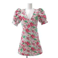 GANNI Embroidered Polyester Blend Mini Dress 34 Pink Silver Color Green 3D Used