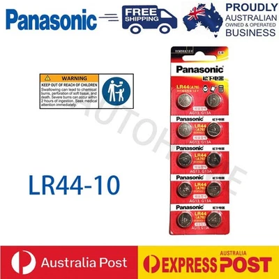 10pcs Panasonic (One pack) LR44 AG13 1.5V Coin Button Battery - image 1 of 2