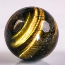 52g 33mm Natural Yellow Tiger Eye Sphere Crystal Ball Healing Stone Chakra Reiki