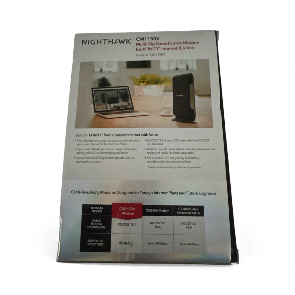 NETGEAR CM1150V Nighthawk Cable Modem for Comcast XFINITY TESTED ✅ - Image 2 of 4