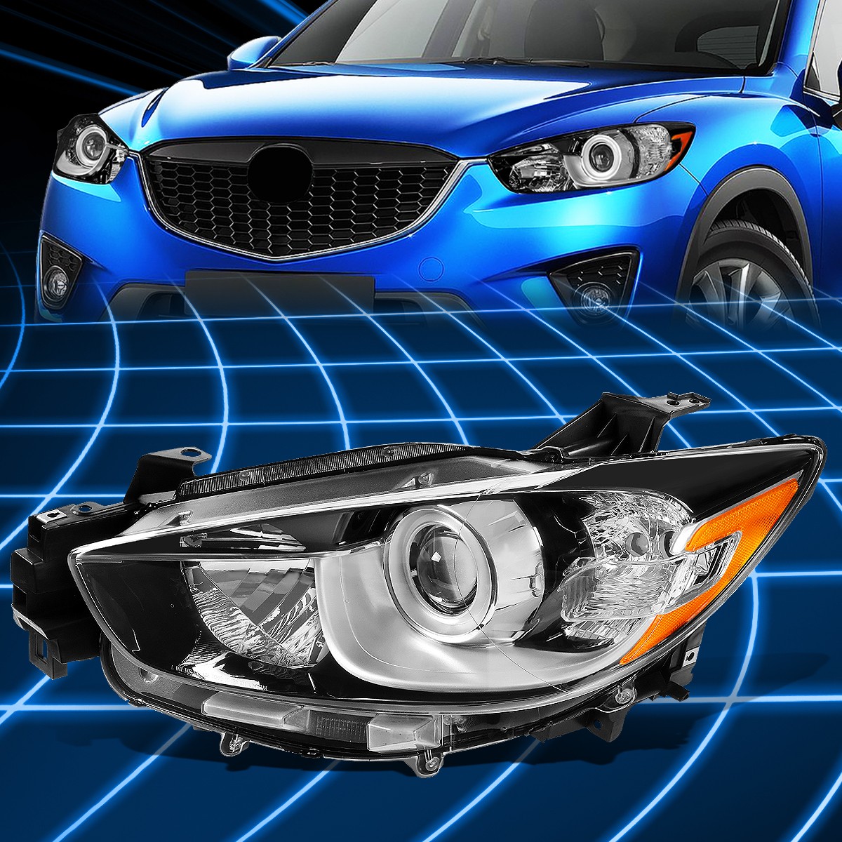 For 13-16 Mazda CX-5 Left Lh Side Projector Front Bumper Headlight