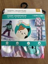 Warm Essentials Cuddl Duds Girls Long Underwear Set-Squishmallows S 6-7 NEW A8