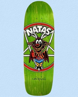 RARE SIGNED Natas Kaupas Marc McKee Thumbs Up Green Prime Skateboard Deck