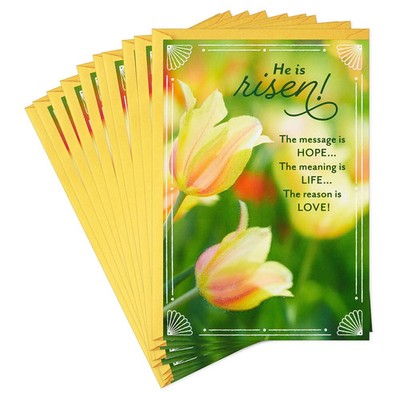 DaySpring Pack of Religious Easter Cards, He is Risen 10 Cards with Envelopes