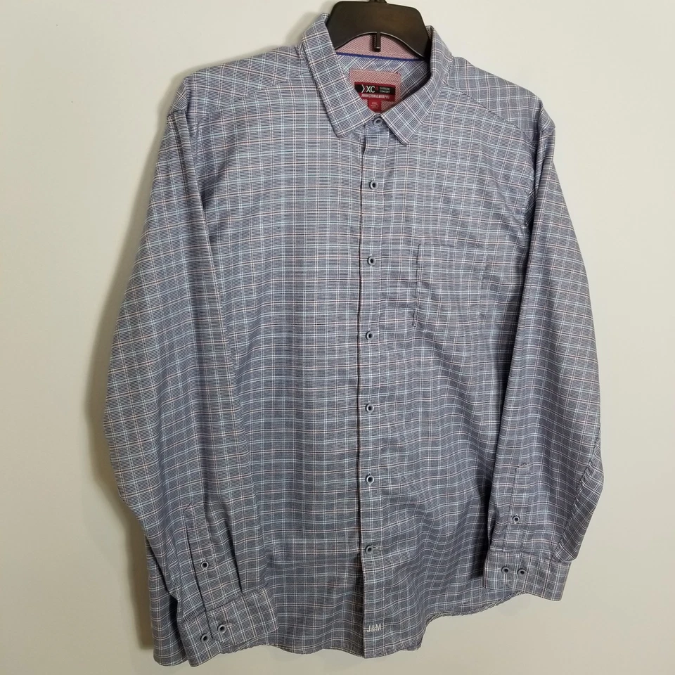Johnston & Murphy Men XC4 Extreme Comfort Plaid Button Up Shirt  2XL Long Sleeve - Image 4 of 4