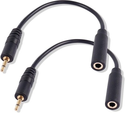 2.5mm to 3.5mm Short Cable?2 Pack 2.5mm Mono Plug to 3.5mm Mono Jack Adapter