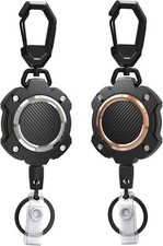 LIUGX 2 Pack Retractable Keychain, Heavy Duty Carabiner M, Silver and Gold