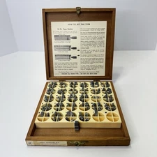 Kingsley Machine Copperplate Gothic Hot Foil Machine Font Set w/ Wooden Box