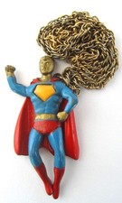 VINTAGE 1978 DC COMICS SUPERMAN ENAMEL PENDANT W/ 18" CHAIN