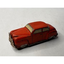 Vintage Red Tin Litho Toy Car Made in US Zone Germany Post-War Collectible 2.75"
