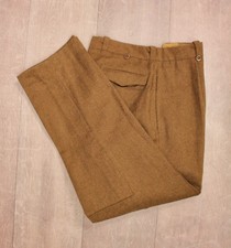 VTG 1950s Men's French Army Button Fly Wool Uniform Pants Sz 35x31.5 50s