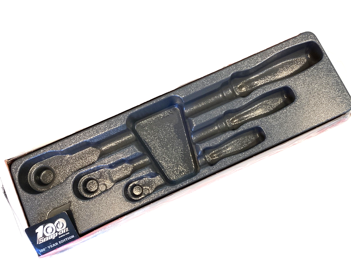 Snap-on 100th Anniversary Hard Handle Ratchet Set RAT3HLFDCE