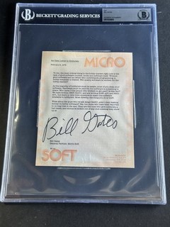 Bill Gates Signed 1976 Microsoft Letter BGS BAS Beckett Encapsulated AUTO