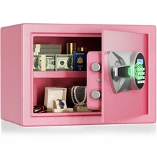 Home Biometric Safe 1.0 Cub Quick Access Fingerprint Lock Box With Keys Keypa...