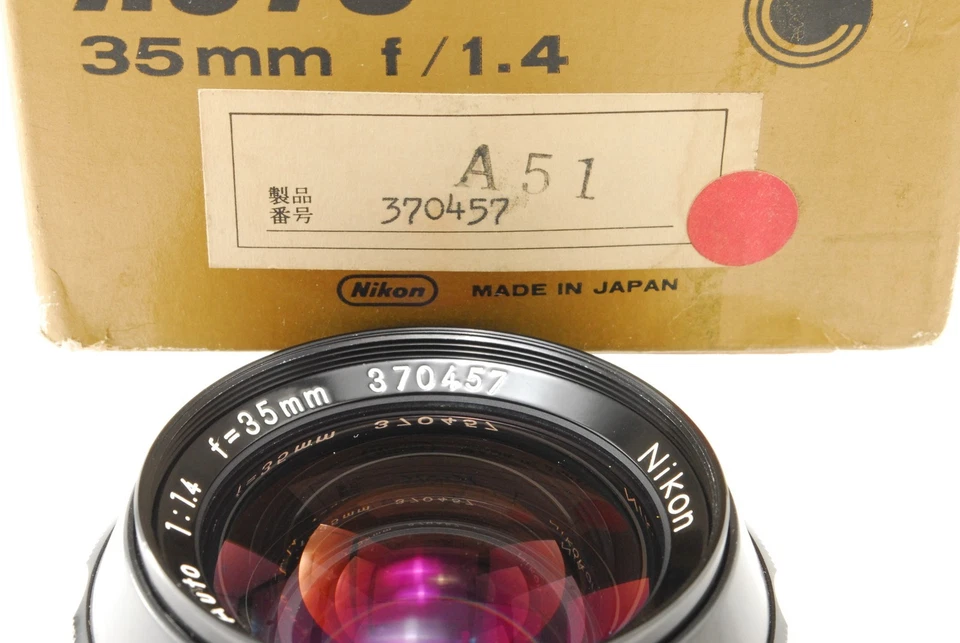 [N MINT /Box] Nikon Nikkor-N.C Auto 35mm f/1.4 Non Ai Wide Angle Lens From JAPAN - Image 3 of 4