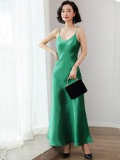 Womens Imitated Silk Satin Slip Dress Slim Fit Underdress Sleeveless Maxi Dress