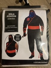 Ninja Assassin Warrior Fancy Dress Up Halloween Adult Costume Sz 2xl 48-52