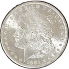 Rare 1881 Carson City CC Mint Uncirculated UNC US Morgan Silver Dollar Coin