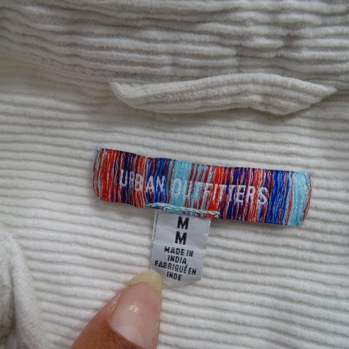 Urban Outfitters Off-White Corduroy Long Sleeve Button Up Shirt Men Size M - Picture 5 of 12