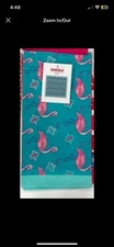 PINK FLAMINGO Aqua Blue COTTON Paisley BANDANA WESTERN HANKY COWBOY RODEO HIPPIE