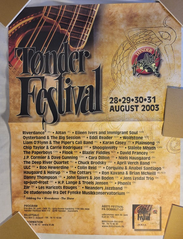 Tønder Festival 2003 poster Riverdance/Altan/Eileen Ivers/Oysterband/Eddi Reader