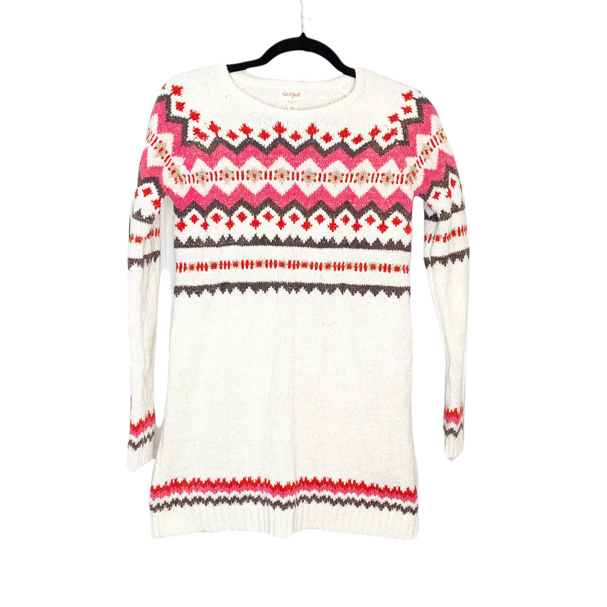 Cat \u0026 Jack Girl's Holiday Sweater Dress 