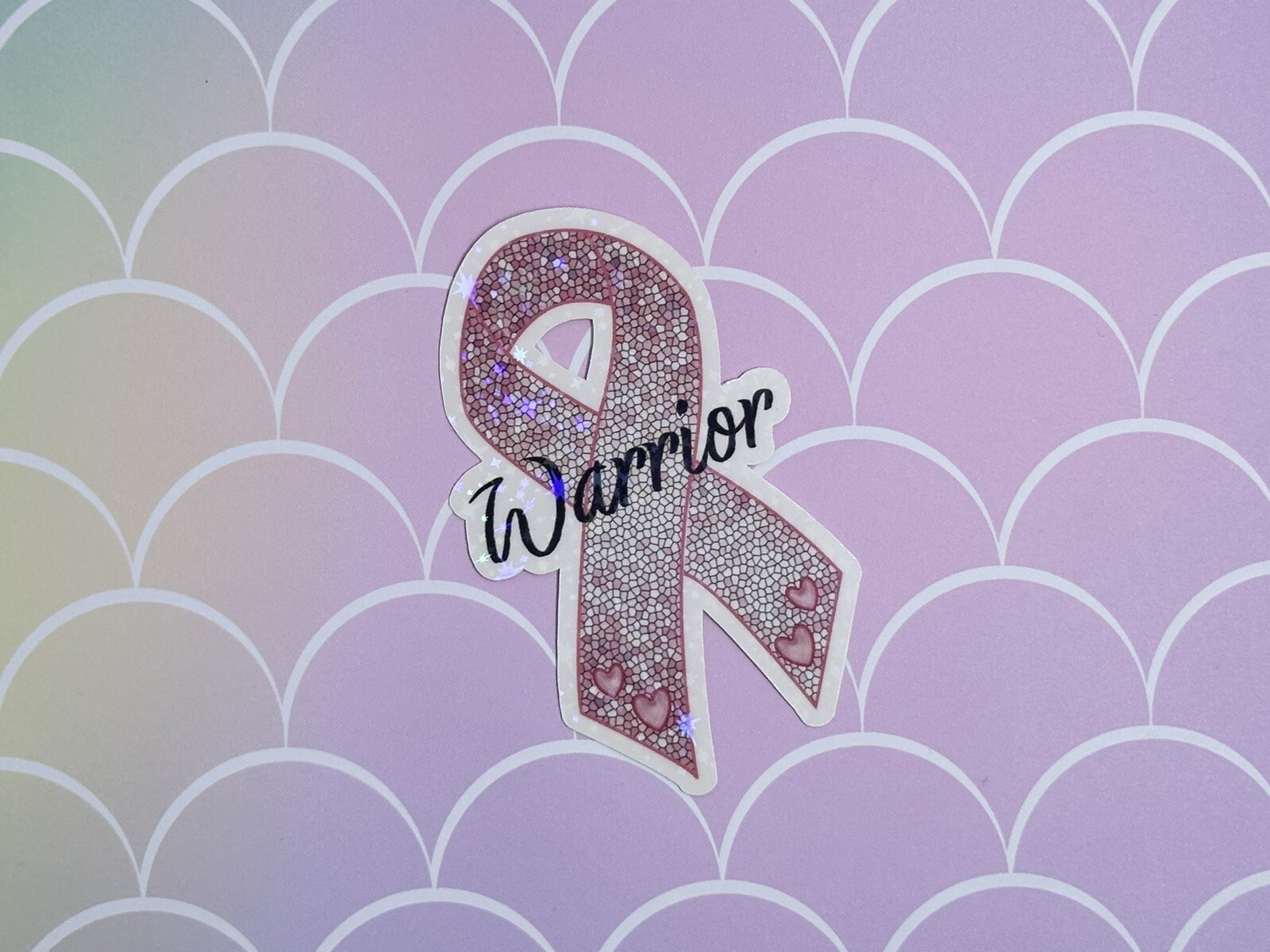Breast Cancer Awareness Sticker Water Bottle Pink Ribbon Star Finish 3 Inch