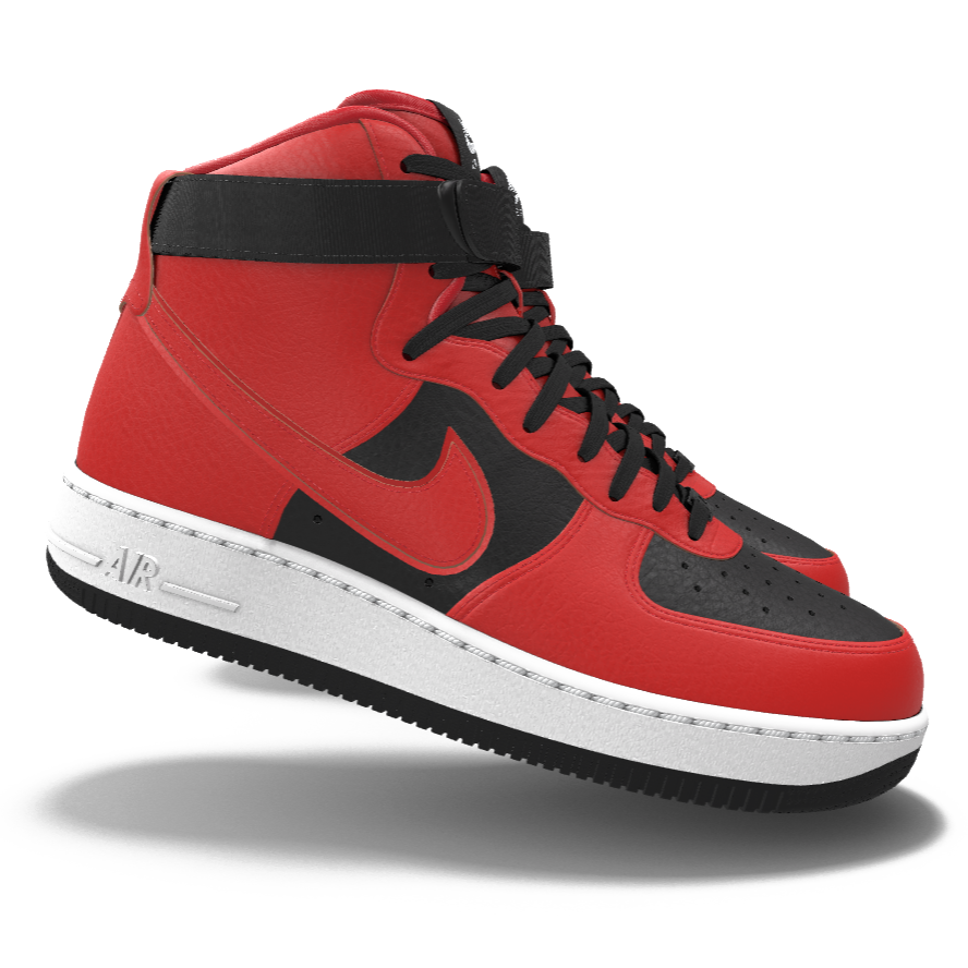 $250 NIB NEW Mens Nike Air Force 1 High Custom Red & Black  display picture 3