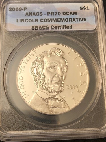 2009-P PR70 DCAM Lincoln Commemorative 90% Silver Dollar ANACS W/ COA- Sharp! - Picture 5 of 6