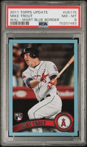 2011 Topps Update Wal-Mart Blue Border Mike Trout Rookie #US175 PSA 8  Angels RC