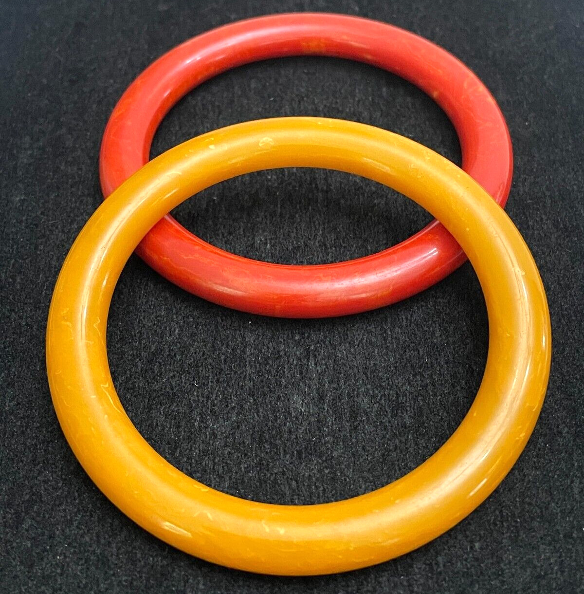 Butterscotch Orange Bakelite Bangle Bracelet Lot … - image 2